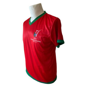 T-Shirt Sublimada Seleção Nacional Vermelha com Risca Verde