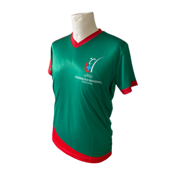 T-Shirt Sublimada Seleção Nacional Verde com Risca Vermelha