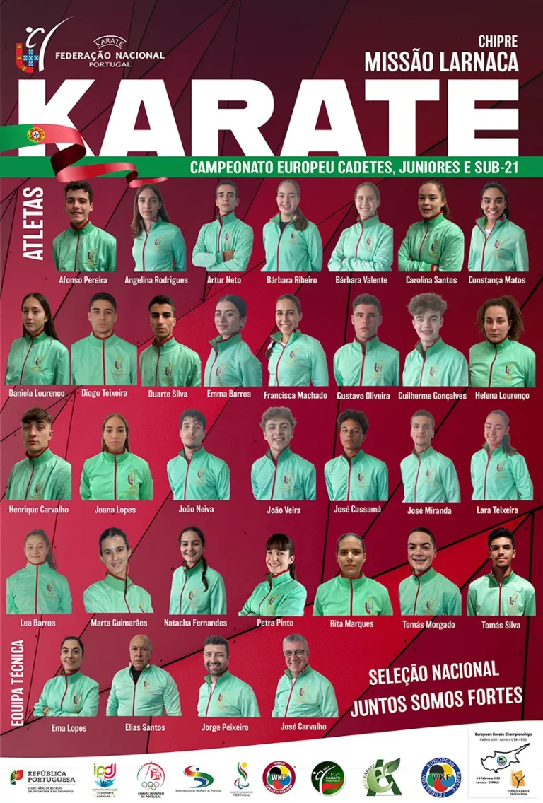 Campeonato Europa Cadetes, Juniores e Sub21 (Chipre) 3 a 5 Fevereiro 2023
