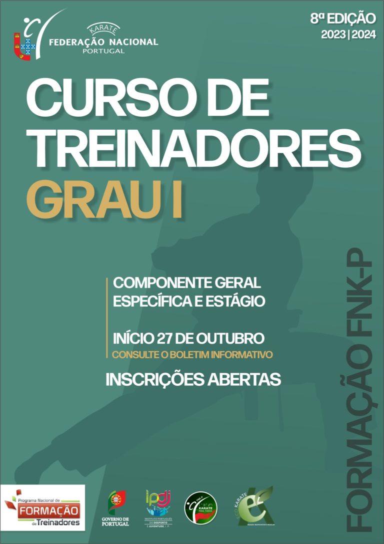 Curso de Treinadores de Karaté – Grau I – 8.ª Edição (Alargamento do Prazo de Inscrição)