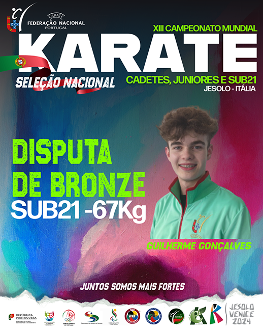 Disputa de Medalha de Bronze – XIII Campeonato do Mundo de Karate (Cadetes, Juniores e Sub21) – Jesolo, Itália