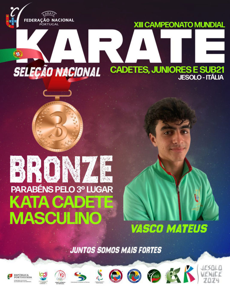 Medalha de Bronze – XIII Campeonato do Mundo de Karate (Cadetes, Juniores e Sub21) – Jesolo, Itália