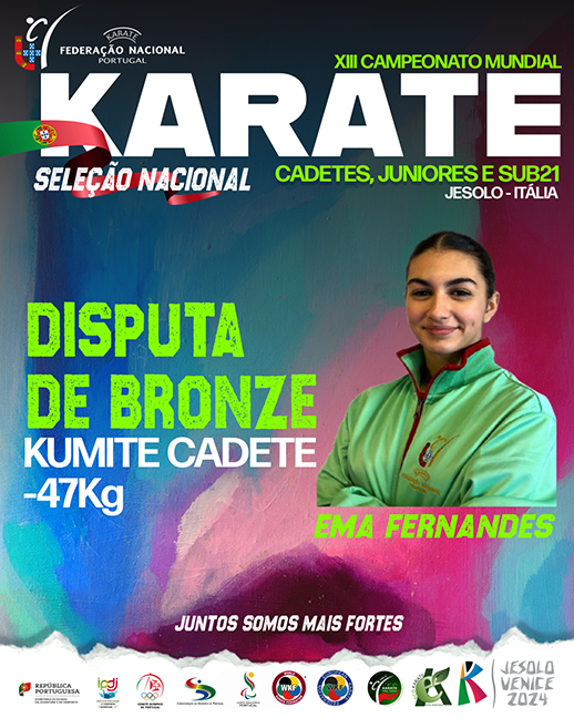 Disputa de Medalha de Bronze – XIII Campeonato do Mundo de Karate (Cadetes, Juniores e Sub21) – Jesolo, Itália