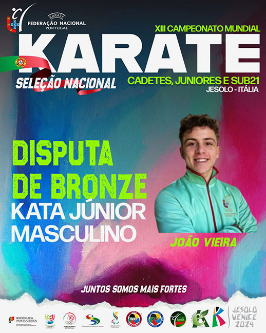 Disputa de Medalha de Bronze – XIII Campeonato do Mundo de Karate (Cadetes, Juniores e Sub21) – Jesolo, Itália