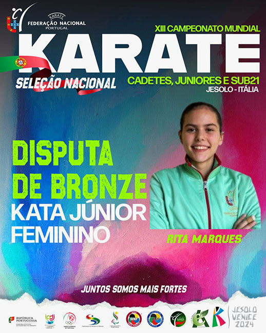 Disputa de Medalha de Bronze – XIII Campeonato do Mundo de Karate (Cadetes, Juniores e Sub21) – Jesolo, Itália
