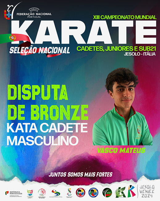 Disputa de Medalha de Bronze – XIII Campeonato do Mundo de Karate (Cadetes, Juniores e Sub21) – Jesolo, Itália