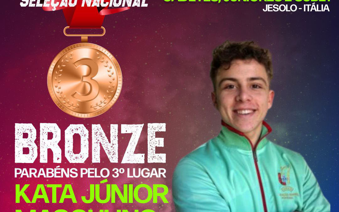 Medalha de Bronze – XIII Campeonato do Mundo de Karate (Cadetes, Juniores e Sub21) – Jesolo, Itália
