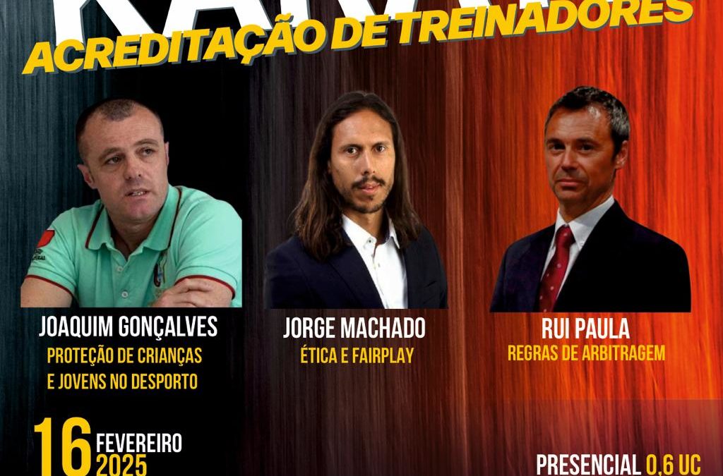 Acreditação de Treinadores – 16 Fevereiro 2025 – Pombal e E-Learning