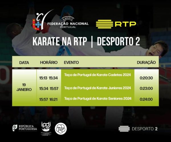 Karate no Desporto 2 (RTP 2) – Emissão de 19 de Janeiro de 2025