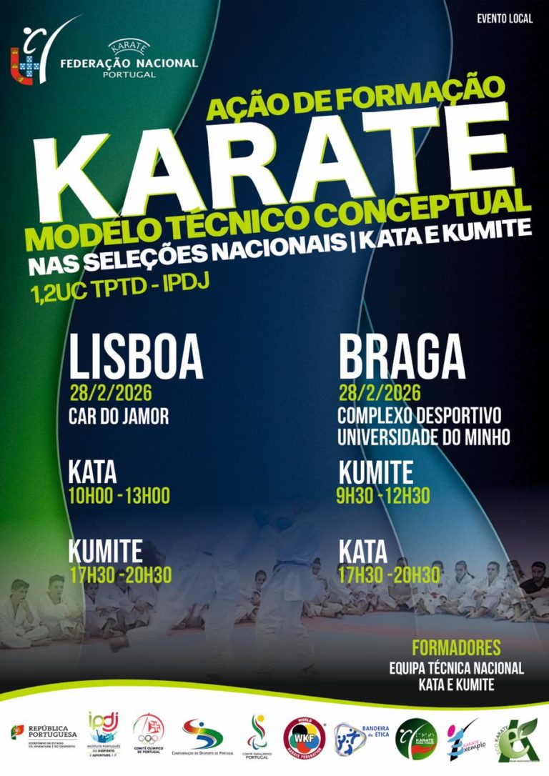Ação de Formação “Modelo Técnico Conceptual nas Seleções Nacionais – Kata e Kumite” | 28 de fevereiro de 2026 – ALTERAÇÃO