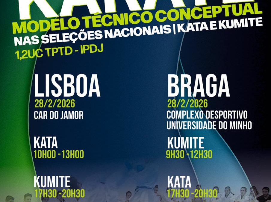 Ação de Formação “Modelo Técnico Conceptual nas Seleções Nacionais – Kata e Kumite” | 28 de fevereiro de 2026 – ALTERAÇÃO