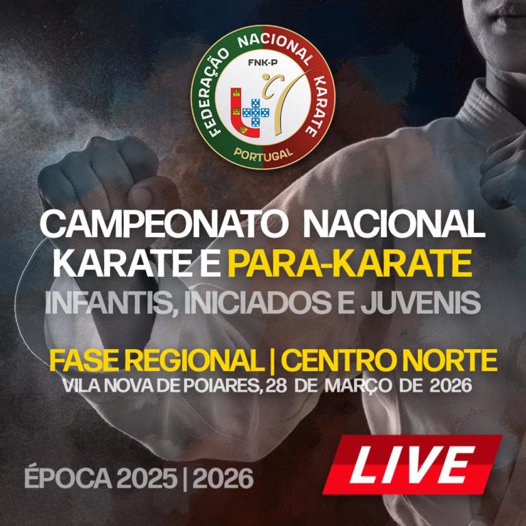Live Streaming Campeonato Nacional de Karate e Campeonato Nacional de Para-Karate – Fases Regionais Centro Norte – Vila Nova de Poiares